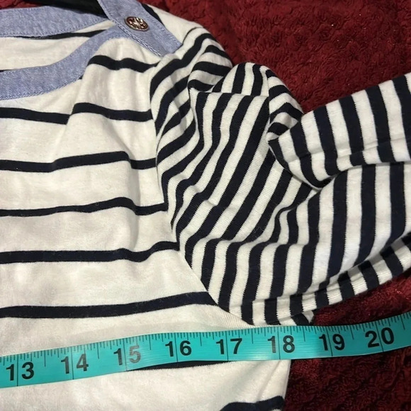 Tommy Hilfiger Blue White Striped Crew Neck Casual Dress Size Large - Picture 5 of 11